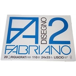 ALBUM DA DISEGNO FABRIANO F2 LISCIO RIQUADRATO 24 X 33 CM 110 GR MQ
