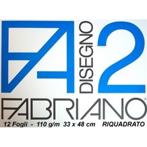 ALBUM DA DISEGNO FABRIANO F2 LISCIO RIQUADRATO 33 X 48 CM 110 GR MQ