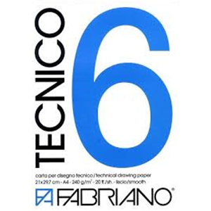 ALBUM DA DISEGNO FABRIANO TECNICO 6 LISCIO 35 X 50 CM 240 GR MQ