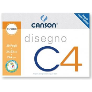 ALBUM DA DISEGNO CANSON C4 RUVIDO 24 X 33 CM 224 GR MQ