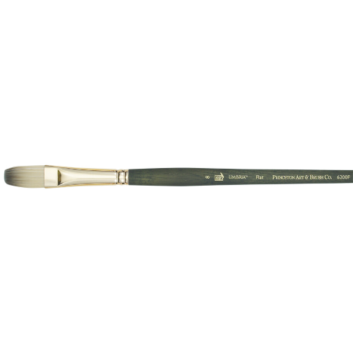 PENNELLO PIATTO PELO LUNGO SINTETICO MISTO MANICO LUNGO SERIE P6200F UMBRIA PRINCETON