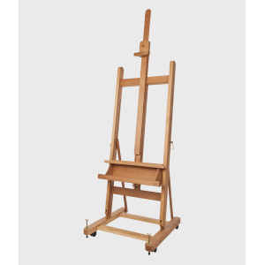 CAVALLETTO STUDIO GRANDE CON CASSETTO PORTACOLORI IN LEGNO MASSELLO DI FAGGIO M/06 MABEF