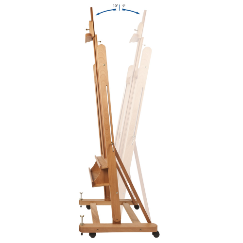 CAVALLETTO STUDIO GRANDE CON CASSETTO PORTACOLORI IN LEGNO MASSELLO DI FAGGIO M/06 MABEF