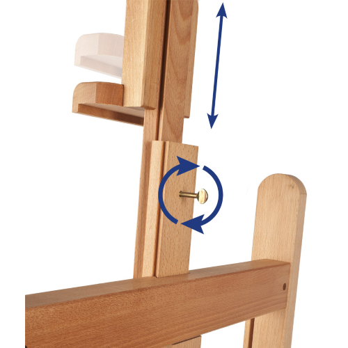 CAVALLETTO STUDIO GRANDE CON CASSETTO PORTACOLORI IN LEGNO MASSELLO DI FAGGIO M/06 MABEF