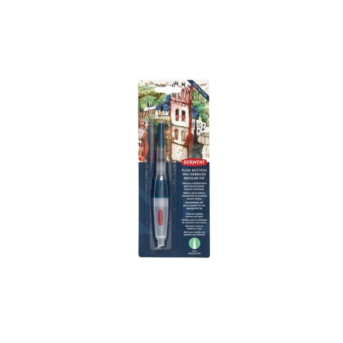 PENNA CON SERBATOIO D'ACQUA PUNTA PENNELLO MEDIA MM 3 PUSH BUTTON WATERBRUSH DERWENT