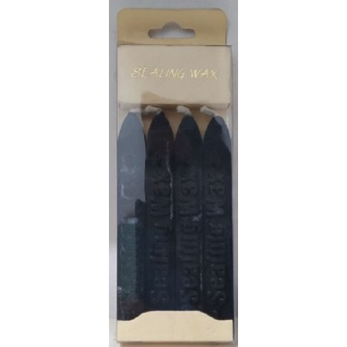 CONFEZIONE 4 STECCHE DI CERALACCA CON STOPPINO 10 CM COLORE NERO