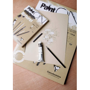 BLOCCO CARTA PER TECNICHE MISTE COLOR SABBIA A5 CM 14,8 X 21 GR MQ 250 PAINT ON NATUREL CLAIREFONTAINE  