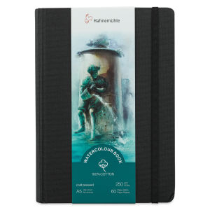 BLOCCO CARTA PER ACQUERELLO CON COPERTINA RIGIDA GR MQ 250 100% COTONE GRANA FINA WATERCOLOUR BOOK HAHNEMUHLE
