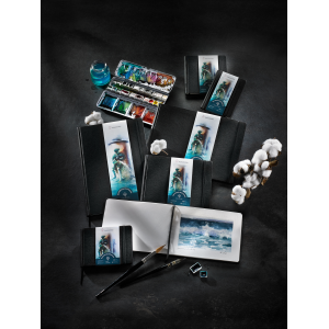 BLOCCO CARTA PER ACQUERELLO CON COPERTINA RIGIDA GR MQ 250 100% COTONE GRANA FINA WATERCOLOUR BOOK HAHNEMUHLE