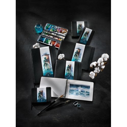 BLOCCO CARTA PER ACQUERELLO CON COPERTINA RIGIDA GR MQ 250 100% COTONE GRANA FINA WATERCOLOUR BOOK HAHNEMUHLE