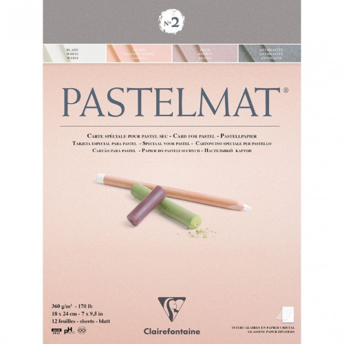 BLOCCO CARTA PER PASTELLO COLORI ASSORTITI PASTELMAT N° 2 CM 24 X 30 GR MQ 360 CLAIREFONTAINE
