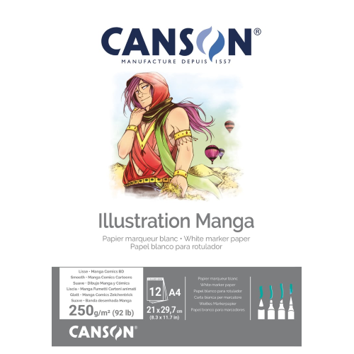 BLOCCO CARTA PER MARKER CANSON ILLUSTRATION A4 CM 21 X 29.7 GR MQ 250