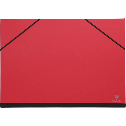 CARTELLA PORTA DISEGNI IN CARTONE COLORE ROSSO CM 37 X 52 CON DUE ELASTICI CLAIREFONTAINE