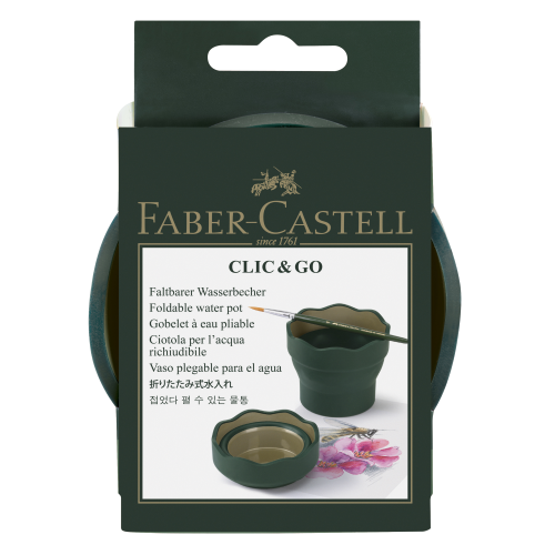 SCODELLINO PER ACQUA VERDE RICHIUDIBILE CLICK & GO FABER CASTELL