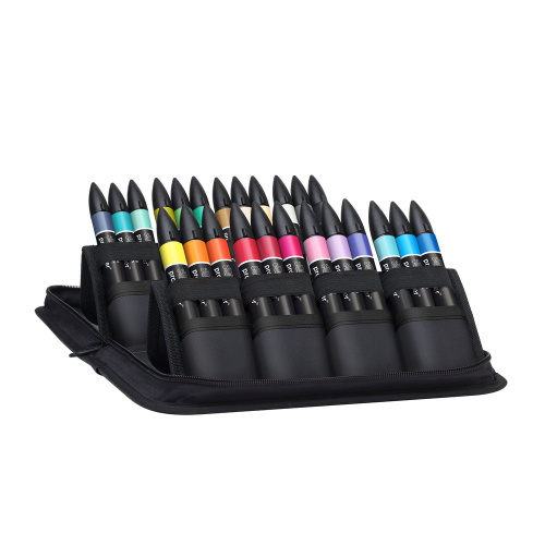 CONFEZIONE IN TESSUTO 24 PENNARELLI A DOPPIA PUNTA PROMARKER ARTS AND ILLUSTRATION WINSOR & NEWTON