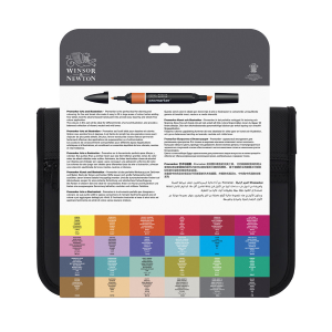CONFEZIONE IN TESSUTO 24 PENNARELLI A DOPPIA PUNTA PROMARKER ARTS AND ILLUSTRATION WINSOR & NEWTON