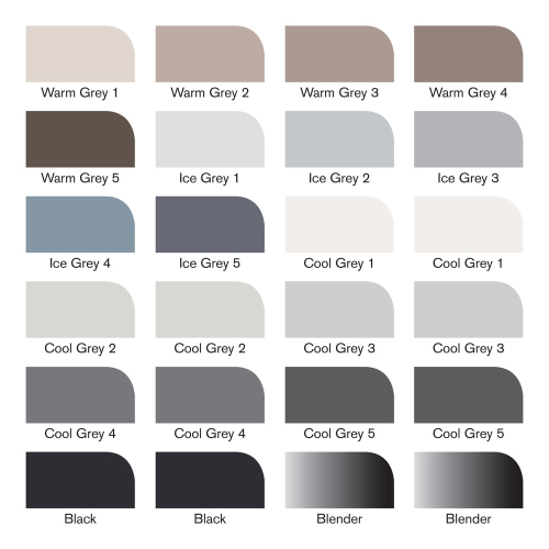 CONFEZIONE IN TESSUTO 24 PENNARELLI A DOPPIA PUNTA PROMARKER GREY AND BLACK WINSOR & NEWTON