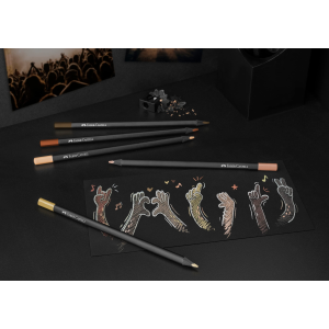 CONFEZIONE CON 12 MATITE COLORATE MORBIDE SELEZIONE SKIN TONES BLACK EDITION FABER CASTELL