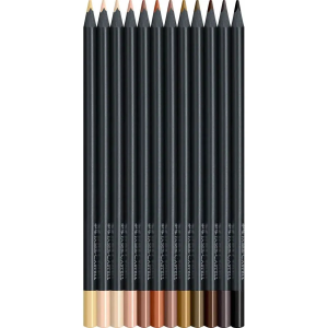 CONFEZIONE CON 12 MATITE COLORATE MORBIDE SELEZIONE SKIN TONES BLACK EDITION FABER CASTELL