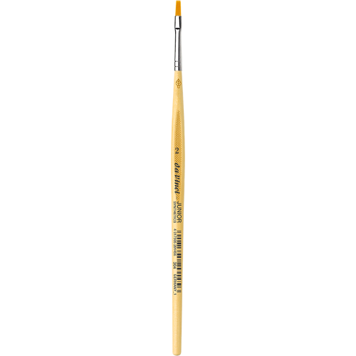 PENNELLO PIATTO SINTETICO DORATO MANICO CORTO ANTI ROLLING SERIE 304 JUNIOR SYNTHETICS DA VINCI
