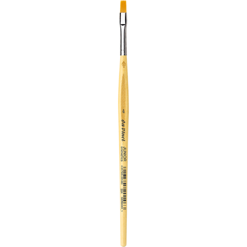 PENNELLO PIATTO SINTETICO DORATO MANICO CORTO ANTI ROLLING SERIE 304 JUNIOR SYNTHETICS DA VINCI