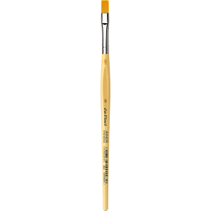 PENNELLO PIATTO SINTETICO DORATO MANICO CORTO ANTI ROLLING SERIE 304 JUNIOR SYNTHETICS DA VINCI