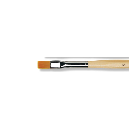PENNELLO PIATTO SINTETICO DORATO MANICO CORTO ANTI ROLLING SERIE 304 JUNIOR SYNTHETICS DA VINCI