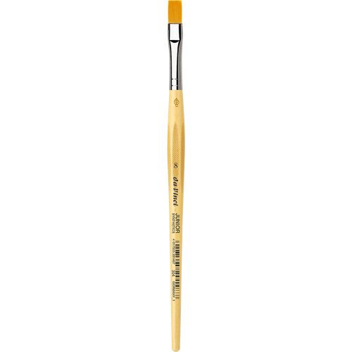 PENNELLO PIATTO SINTETICO DORATO MANICO CORTO ANTI ROLLING SERIE 304 JUNIOR SYNTHETICS DA VINCI