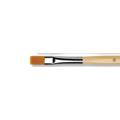 PENNELLO PIATTO SINTETICO DORATO MANICO CORTO ANTI ROLLING SERIE 304 JUNIOR SYNTHETICS DA VINCI