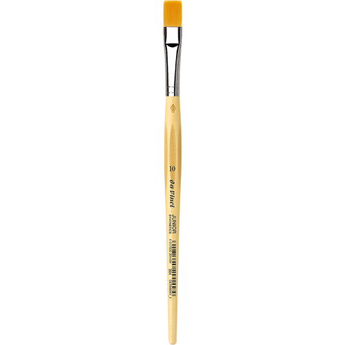 PENNELLO PIATTO SINTETICO DORATO MANICO CORTO ANTI ROLLING SERIE 304 JUNIOR SYNTHETICS DA VINCI