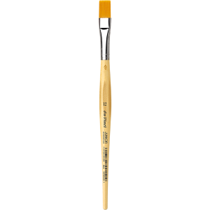 PENNELLO PIATTO SINTETICO DORATO MANICO CORTO ANTI ROLLING SERIE 304 JUNIOR SYNTHETICS DA VINCI