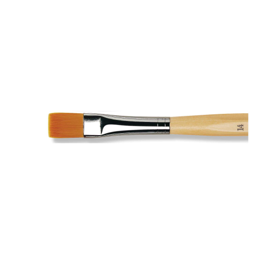 PENNELLO PIATTO SINTETICO DORATO MANICO CORTO ANTI ROLLING SERIE 304 JUNIOR SYNTHETICS DA VINCI