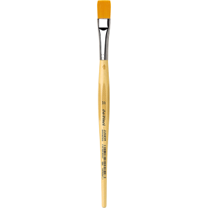 PENNELLO PIATTO SINTETICO DORATO MANICO CORTO ANTI ROLLING SERIE 304 JUNIOR SYNTHETICS DA VINCI