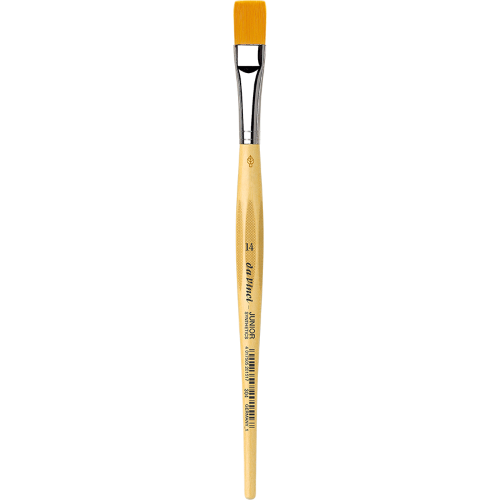 PENNELLO PIATTO SINTETICO DORATO MANICO CORTO ANTI ROLLING SERIE 304 JUNIOR SYNTHETICS DA VINCI