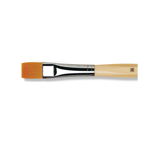PENNELLO PIATTO SINTETICO DORATO MANICO CORTO ANTI ROLLING SERIE 304 JUNIOR SYNTHETICS DA VINCI