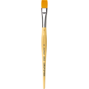 PENNELLO PIATTO SINTETICO DORATO MANICO CORTO ANTI ROLLING SERIE 304 JUNIOR SYNTHETICS DA VINCI