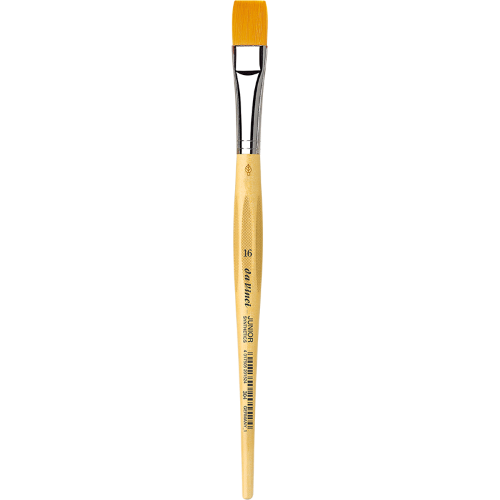PENNELLO PIATTO SINTETICO DORATO MANICO CORTO ANTI ROLLING SERIE 304 JUNIOR SYNTHETICS DA VINCI