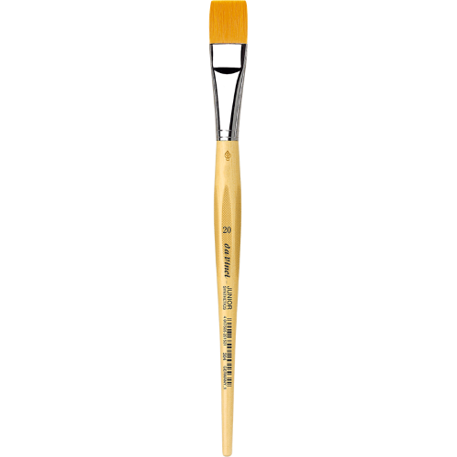 PENNELLO PIATTO SINTETICO DORATO MANICO CORTO ANTI ROLLING SERIE 304 JUNIOR SYNTHETICS DA VINCI