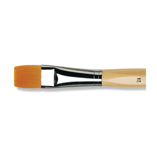 PENNELLO PIATTO SINTETICO DORATO MANICO CORTO ANTI ROLLING SERIE 304 JUNIOR SYNTHETICS DA VINCI