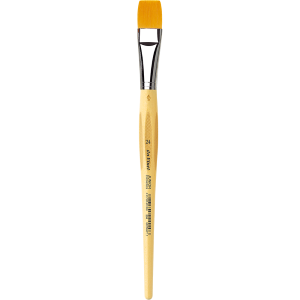 PENNELLO PIATTO SINTETICO DORATO MANICO CORTO ANTI ROLLING SERIE 304 JUNIOR SYNTHETICS DA VINCI