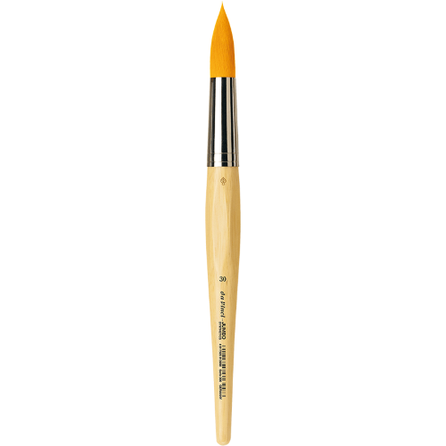 PENNELLO TONDO SINTETICO DORATO MANICO CORTO ANTI ROLLING SERIE 300 JUMBO SYNTHETICS DA VINCI