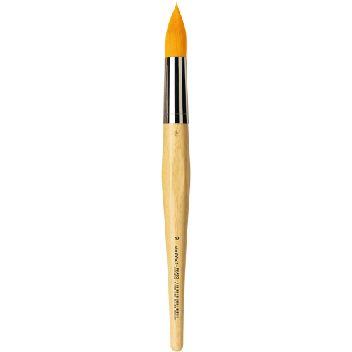 PENNELLO TONDO SINTETICO DORATO MANICO CORTO ANTI ROLLING SERIE 300 JUMBO SYNTHETICS DA VINCI