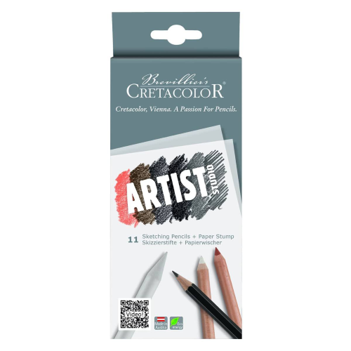 CONFEZIONE CON 11 PEZZI MATITE PER SCHIZZO ED UNO SFUMINO DRAWING 101 CRETACOLOR