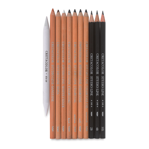 CONFEZIONE CON 11 PEZZI MATITE PER SCHIZZO ED UNO SFUMINO DRAWING 101 CRETACOLOR
