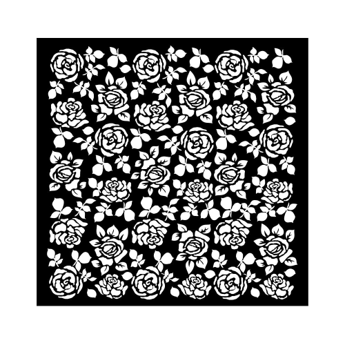 MASCHERINA STENCIL SPESSORE MM 0.25 CM 18 X 18 ROSE PREZIOSE STAMPERIA