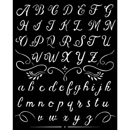 MASCHERINA STENCIL SPESSORE MM 0.25 CM 20 X 25 ALFABETO STAMPERIA