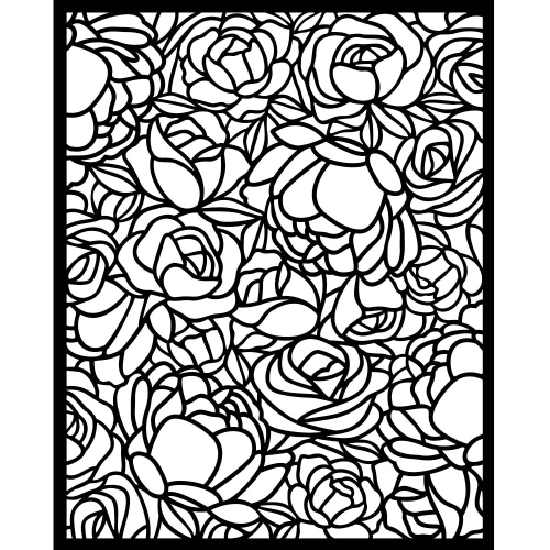 MASCHERINA STENCIL SPESSORE MM 0.25 CM 20 X 25 ROSE ROMANTICHE STAMPERIA