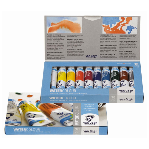 CONFEZIONE CON 10 COLORI AD ACQUERELLO IN TUBO DA 10 ML VAN GOGH ROYAL TALENS