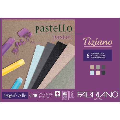 ALBUM CARTA PER PASTELLO E DISEGNO FABRIANO TIZIANO COLORI BRIZZATI 29,7 X 42 CM 160 GR MQ