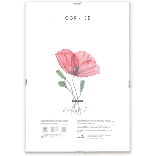 CORNICE A GIORNO IN PLEXIGLASS CON CLIP CM 50 X 60